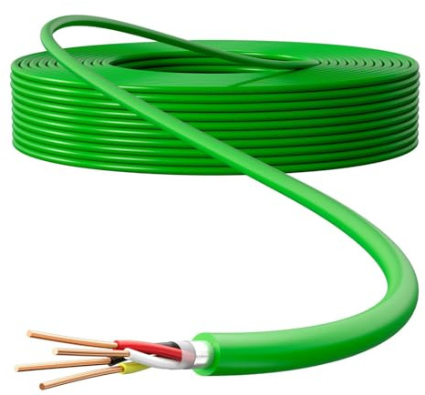 Lumonic Busleitung 2x2x0,8mm 10m | CCA, geschirmt | grün mit Metermarkierung | Smart Home, Vernetzung, Steuerung, Gebäudeautomation