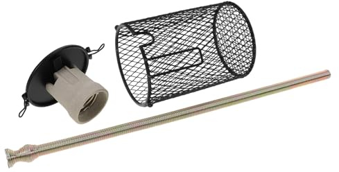VICASKY Protection Anti-Brûlure pour Lampe Chauffante Reptile Abat-Jour Métallique Noir de Dôme Accessoire pour Terrarium Protection Sécurisée pour Lampe Chauffante de Terrarium