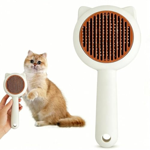 Senken Katzenbürste Hundebürste, Entfernt lose Haare, Haarentfernung mit Einem Klick, Selbstreinigende Bürste Für kurz- & langhaarige Hunde/Katzen/Kaninche