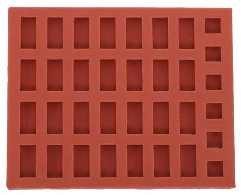 jojofuny Moule à Mini-Briques en Silicone Souple pour Maquettes Miniatures, 28 Briques Longues 6 Carrées, Résistant Haute Température, Artisanat, Décoration Murale et Table de Sable