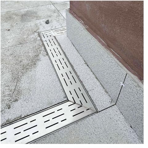 ZXCASDF Canale di Scarico Stretto in Acciaio Inossidabile 304，Griglia per Canale Fognario，Canaletta Scolo Acqua Piovana Canalette di Drenaggio Strette per Patio Esterne(H8*W5CM/H3.15*W1.96IN)