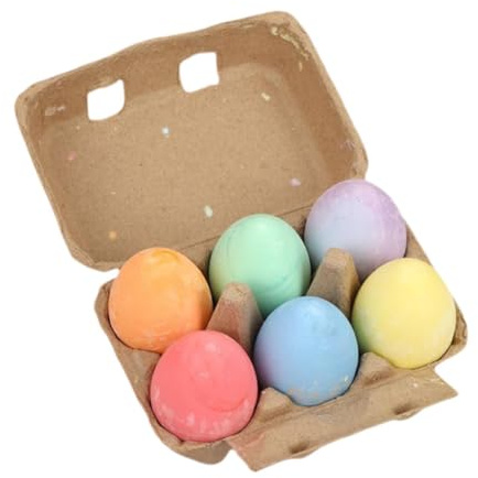 predolo Gessetti colorati per parco giochi, gessetti a forma di uovo, lavabili per Pasqua, per bambini, riempitivi per cestini, per bambini, 6 Pezzi di Colore Solido