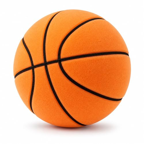 Qnbonrich Silent Basketball, 2026 Upgraded Größe 7 Indoor Basketball, 24cm Airless Schaumstoffball, Lautloser Basketball für Training im Raum, Lightweight Training Ball