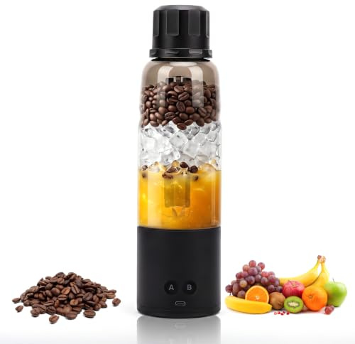 Gugxiom Batidora personal portátil de 20 oz, mini batidora de 20000 rpm, 3 en 1, batidos de leche, hielo triturado, granos de café molidos, USB-C recargable, para viajes, hogar, gimnasio y oficina