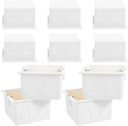 jojofuny Scatola Elettrica Facile da Installare 10 Pezzi da Parete Bianco in Pvc Scatola Incasso Quadrata e Semplice da Usare Colore Casuale per Interruttori per Progetti