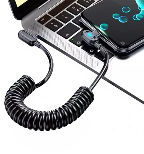 Câble de Chargeur Rapide Rétractable avec Éclairage Enroulé | Câble De Charge Rapide Avec Indicateur Lumineux Pour Automobile, Remorque, Camion, Berline, Pick-up, pour Hommes, Femmes, ,
