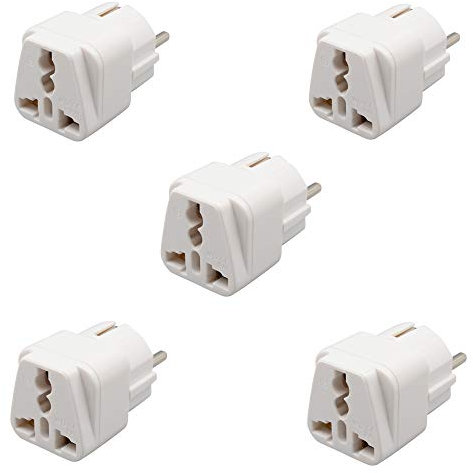 INIBUD 5 x Adaptateur Universel Convertisseur pour Brancher Tous Les Appareils au Plug Française