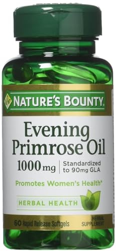 Nature's Bounty Evening Primrose Oil, 1000mg, 180 Softgels (3 X 60 Count Bottles)