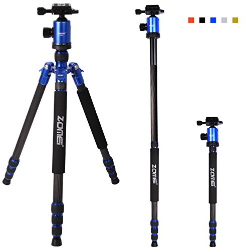 ZOMEI Z818C Professionelles tragbares Einbeinstativ aus Kohlefaser für Digitalkamera und Camcorder, mit Kugelkopf, für alle Canon, Sony, Nikon, Samsung, Panasonic, Olympus, Kodak, Fuji