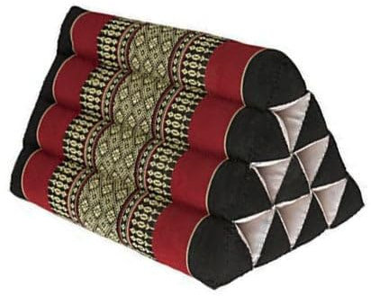 Fine Asianliving Coussin de Méditation Coussin Triangle Thai 50x30cm Noir Rouge Matelas Tapis de méditation Coussin thaï Kapok 301-I01
