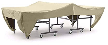Icegrey Ping Pong Table Dust Covers Oxford Fabric Waterproof Outdoor Rain Wind Sun UV Resistant Heavy Duty Tennis Table Storage Cover Beige 280x152x76cm