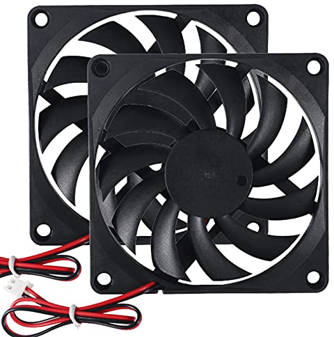 2Pcs DC 5V 8010 Fan Dual Ball Bearings 80mm 10mm Fan 3D Printer 80x80x10 Brushless Cooling Fan for Makerbot for 3D Printer PC CPU Computer Case Fan Cooler and Other Small Heat Dissipation Equipment
