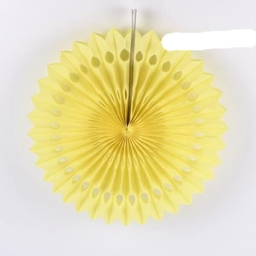 20,3 cm Papierfächer Hintergrund dekorative Hochzeit Party Papierhandwerk DIY hängende Seidenpapier Blume Geburtstag Party Festival Supplies-Gelb