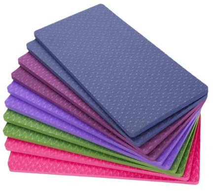Lot de 10 tapis de yoga, coussin de genou doux et épais pour gym, fitness, exercice, yoga, pilates, mini tapis de yoga antidérapant absorbant les chocs