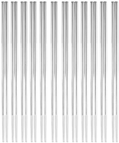 Bacchette giapponesi in metallo in acciaio inossidabile Set regalo, 12 paia di bacchette per sushi riutilizzabili, bacchette cinesi coreane di lusso, bacchette antiscivolo, lavabili in lavastoviglie