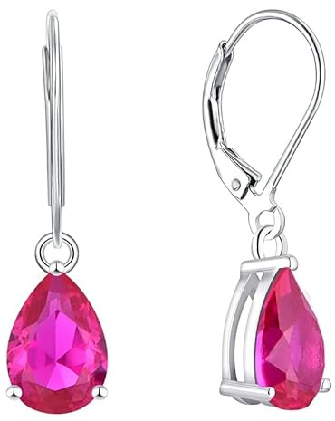 YL Damen Ohrhänger 925 Sterling Silber 12 Geburtsstein Zirkonia Ohrringe