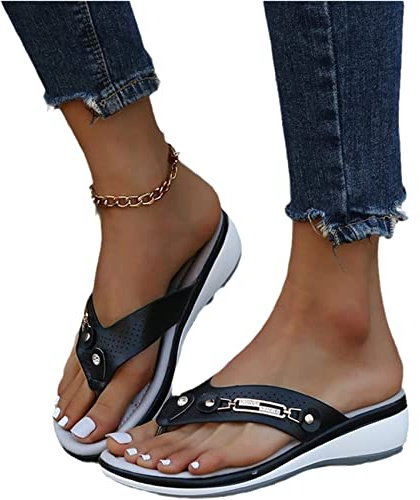 EXECAB Sandales séparateurs d'orteils pour Femmes Tongs en pour Femmes été Pantoufles à Bout Clip en Cuir Pantoufles à Plateforme en Caoutchouc Chaussures