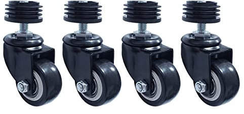 4 Stück 1,5 Zoll Schwerlast-Lenkrollen mit M8-Gewindeschaft und Bremse. Anwendbare Rundrohr-Rollwagen-Möbelrolle (Color : M8 type 1, Size : 8x38MM)