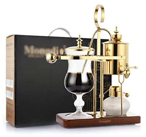 JITEM Kaffeebereiter Belgien Luxus Royal Family Balance Syphon Kaffeebereiter Siphon Brewer Elegantes Design Retro Stil 4-5 Tassen Glas Siphon Topf für Kaffee oder Tee