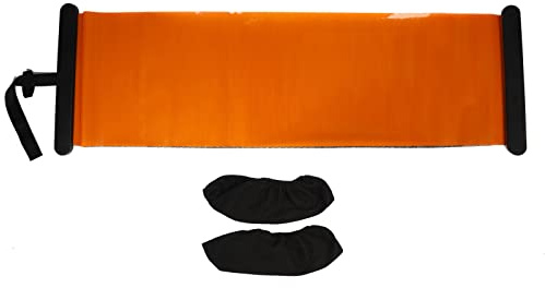 Estera de Gimnasio, Estera de Ejercicio Deslizante, Esteras de Ejercicio, Estera de Ejercicio Deslizante con Botines, Estera Deslizante de Fitness para Yoga con Topes Finales Estera(Naranja)