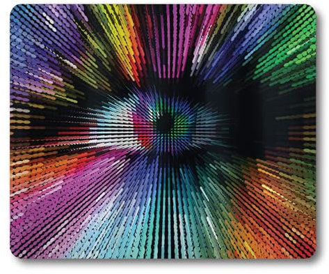 HAOSSUW Abstract Vibrant Colored Eye Shape with Optical Illusion Effect Psychedelic Inspiration Mouse Pad, Large