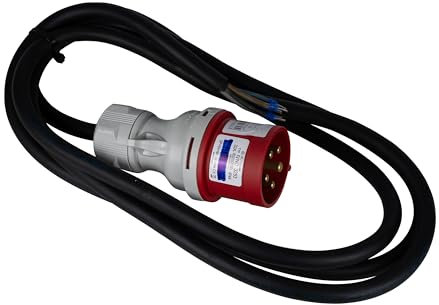 NAKA Starkstromkabel CEE 32A auf 16A IP44 Anschlusskabel mit Stecker 5x4mm 10m