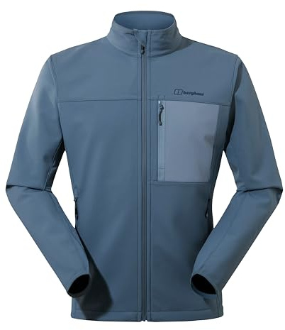 Berghaus Men's Ghlas 2.0 Windproof Softshell Jacket | Extra Warm | Adjustable Softshell Jacket, Trooper/Soft Slate, XS