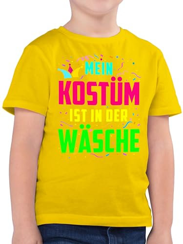 Kinder T-Shirt Jungen - Karneval & Fasching - Mein Kostüm ist in der Wäsche I Fastnacht I Fasnacht I Fasnet - 152 (12/13 Jahre) - Gelb - Faschings Shirt Jeck bunt Tshirt Karneval-Klamotten