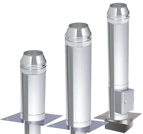 Schornsteinerhöhung doppelwandig 30mm Dämmung DN 180mm Einschub rund - Höhe 1000mm