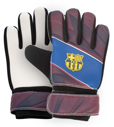Hy-Pro Offiziell lizenzierte FC Barcelona Torwarthandschuhe – Junior, Fuse Design, Torwart, mit starkem Handflächengurt für hohe Leistung, Jungen und Mädchen