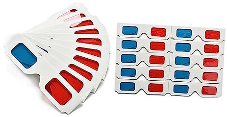 Artibetter 50stücke Papierbrille Mit Rotem Und Blauem Rahmen Stereo-Brille Videos Kino Und Gaming Leicht Und Wiederverwendbar Geeignet Für Zuhause Kino