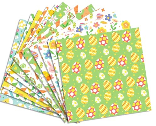 24 fogli di carta con motivo pasquale, 30 x 30 cm, per album di ritagli pasquali, set di carta per album di ritagli di Pasqua, carta decorativa fai da te per album di ritagli, album fotografici,