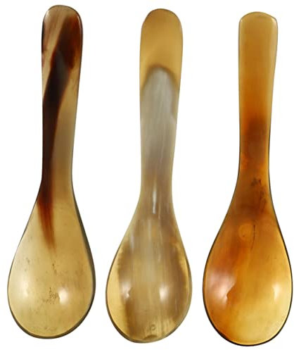 Cabilock 3pezzi Da Caffè Naturali in Corno Da e Dessert Per Caffè Tè Dolci e Succhi Frutta Resistente e Facile Lavare