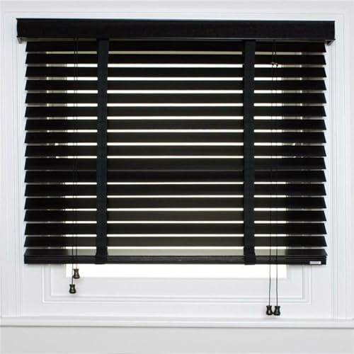 HUHJYUGE Blinds for Windows, Blinds for Doors with Glass, Wood Blinds for Interior Windows, Light Filtering Window Shades for Day and Night, Thermal Insulated and Blackout (100x210cm)