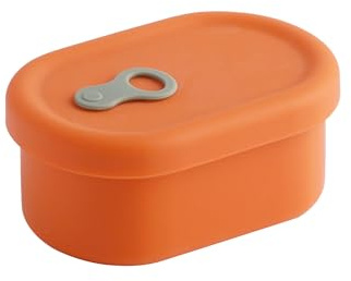 SIMVOLA Premium Korean-Made Silicone Airtight Food Container with Steam Vent – BPA Free, Leakproof, Microwave & Freezer Safe Meal Prep. & Leftovers Storage (Mandarin Orange, 7 floz)