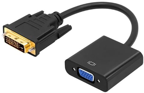 Adaptateur DVI vers VGA, DVI-D 24+1 broches mâle vers VGA 15 broches femelle convertisseur vidéo 1080p