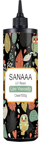 SANAAA UV Harz 500g Niedrige Viskosität,Transparentes UV Resin Hart,Kristallklar UV-Solarhärtendes Harz für Schmuckherstellung von Ohrringen,Basteldekor,Beschichtung und Reparatur