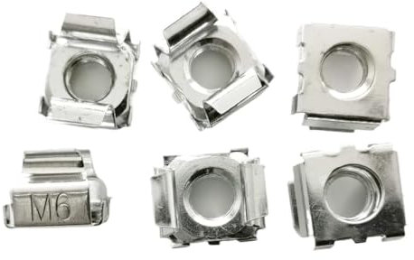 Tuercas enjauladas, Tuerca flotante, Clip galvanizado blanco for gabinete, tuerca enjaulada flotante con revestimiento de zinc, 200 piezas