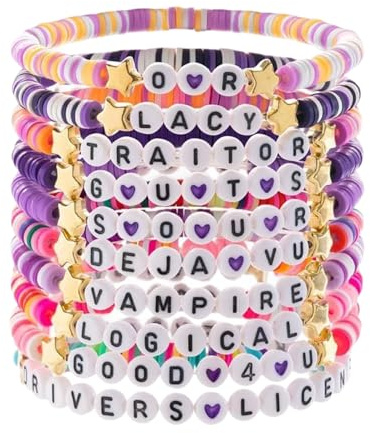 10pcs Olivia Bracelets, Olivia Friendship Bracelets, Album Inspired Beaded Bracelet, Soft Pottery Bracelet Set for Women Girls, Concert Outfits Accessories for Fans