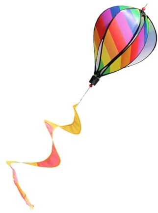 Milisten Montgolfière Arc-Ciel Girouette Suspendue Rotation Tourbillon Éolien Décoration pour Jardin Extérieur Couleur Aléatoire