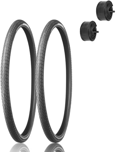 ZXCLTR 2pcs 700x38c/700x40c Puncture Proof Bike Tires Tubes | All-Season Anti-Slip Tread, Heavy-Duty Rubber | for Road/Mountain/Commuter Bikes | 75 PSI Max(700x40c)