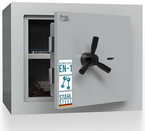 Profirst Wertschutzschrank Fortress 30 EN1 Doppelbartschloss 2 Schlüssel Feuerfalz Stahl 1 verstellbarer Fachboden inkl. Befestigungsmaterial