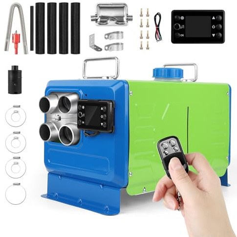 8KW Dieselheizung, Diesel Standheizung, 12 V/24 V/220 V, Mehrspannungsbetrieb, Mit Bluetooth, Fernbedienung & 4 Steckdosen, 4700–17000 Btu, Standheizung FüR Wohnmobile, Lieferwagen, Garagen