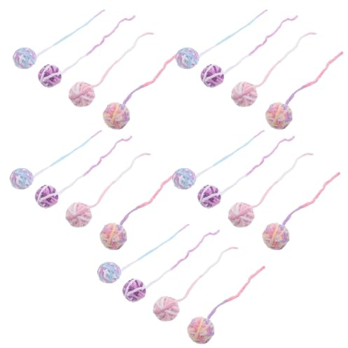 VILLFUL 20 Stück Retro Katzenspielzeugbälle Garnbälle Für Katzen Katzenschwanz Katzenspielzeug Mit Schwanz Wollball Katzenspielzeug Katzen Bälle Beißspielzeug