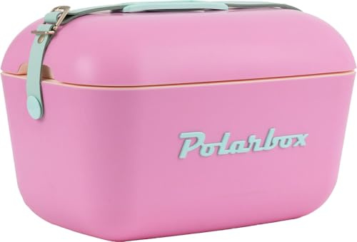 Polarbox Caja refrigeradora de 12L, Nevera portátil, Caja refrigeradora grande, Para picnics, playa, camping, jardín, Caja de almacenamiento refrigerado - Rosa chicle cian pop