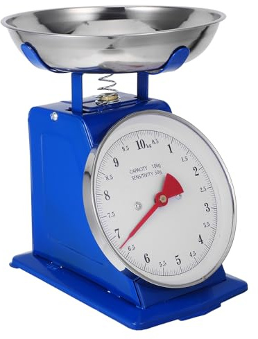 Alipis Bilancia da Cucina Meccanica 10 Kg con Quadrante Grande, Vassoio Rimovibile in Acciaio Inox e Puntatore Regolabile per Pesatura Precisa di Ingredienti Secchi, Frutta e Verdura,