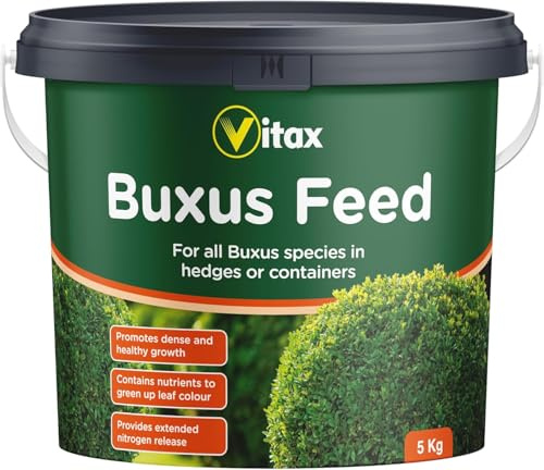 Buxus Feed Fast Acting Fertiliser for Hedges & Containers Promotes Healthy Growth & Greener Leaves Long Lasting Extended Nitrogen Release 5kg Tub