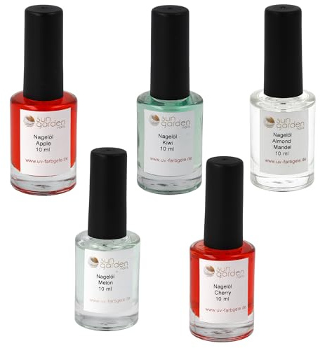 Sun Garden Nails - Nagelöl in der Pinselflasche Set N°1 5x10ml Nagelpflegeöl für Fingernägel und Nagelhaut
