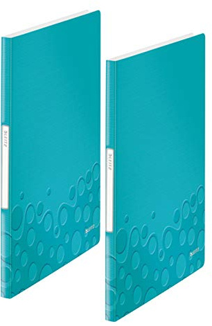 Leitz Sichtbuch wow, A4, PP, 20 Hüllen (eisblau metallic, 20 Hüllen | 2er Pack)