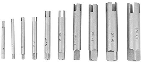 Gewindekronen, Schraubenausdreher, 4 Flute Broken Gewindebohrer Auszieher Set, Stahl Schraube Abzieher für Armaturen aus Stahl 3 Arten Schraubenentferner (10 Stück)